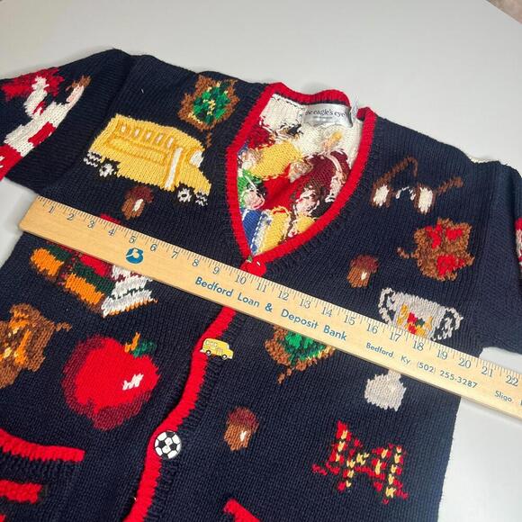 VTG 1993 The Eagle’s Eye Homecoming Cardigan Sweater M Cheerleader School Theme - Picture 4 of 12